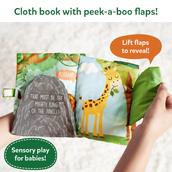 Skillmatics Peek-A-Boo Jungle Soft Cloth Book for Babies & Toddlers – Crinkle Sensory Pages Baby Toy for Early Learning | Multicolor Infant Educational Book 6+ Months - Image 2
