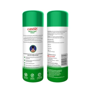 Candid Prickly Heat Powder with Neem & Menthol – Instant Cooling Relief for Prickly Heat, Skin Rashes, Itching & Burning Sensation | Sweat Absorption & Bacterial Protection | Summer Skin Care Powder | 120g (Pack of 2)
