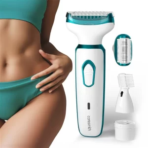 Caresmith Bloom 4-in-1 Face & Body Hair Trimmer for Women - Rechargeable Electric Shaver & Epilator Machine | Handheld Bikini, Eyebrow & Facial Hair Remover Razor Kit