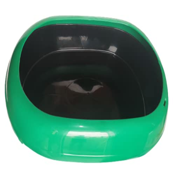 Woofy Semi-Enclosed Pet Litter Tray – Cat, Dog & Rabbit Toilet with Rim and Included Litter Scooper (Green) - Image 3