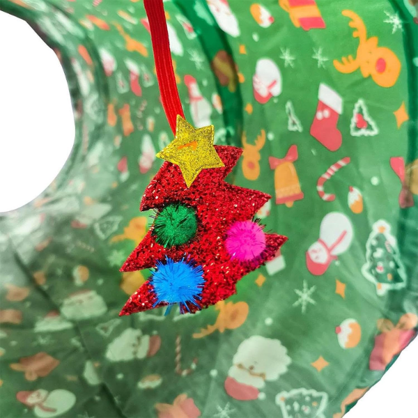 Christmas Cat Tunnel Toy with Hanging Ball – S-Shaped Interactive Kitten Play Tunnel for Indoor Cats, Rabbits & Small Pets - Image 2