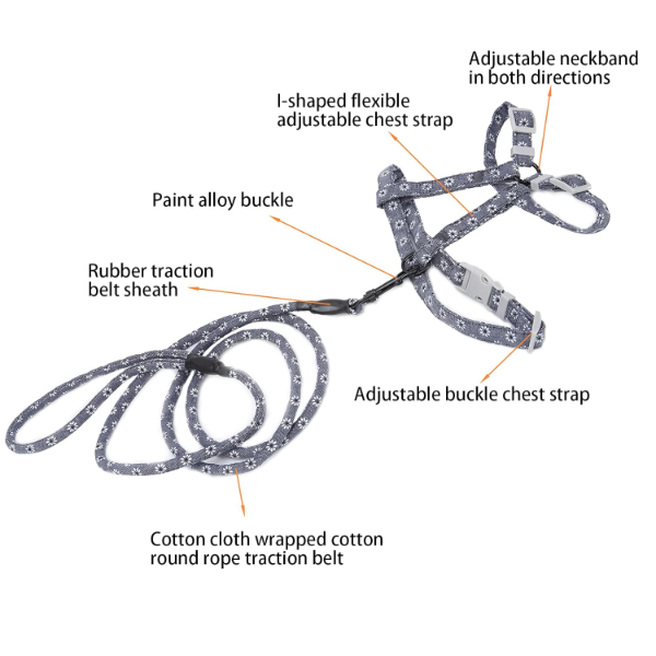 PetVogue Adjustable Cat Harness with Leash Set – Soft Walking Harness for Kittens and Small Pets - Image 4