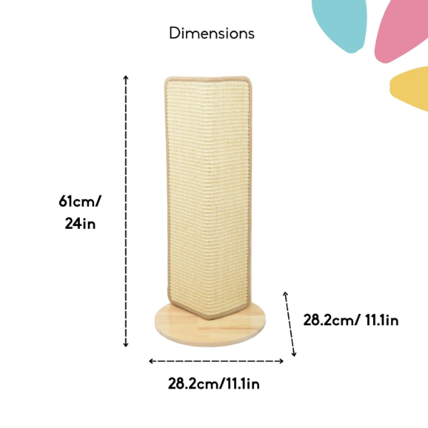Corner Cat Scratcher Wall Mount | Wooden Scratching Post for Cats & Kittens | Natural Finish, Space-Saving Cat Furniture for Wall Edges” - Image 4