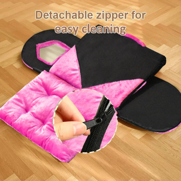 Cozy Pet Tent & Portable Bed – Foldable Dog Igloo & Cat Cave for Puppies, Kittens & Rabbits | Non-Slip, Warm Medium Pet House (55 x 43 x 38 cm) – Pink - Image 3
