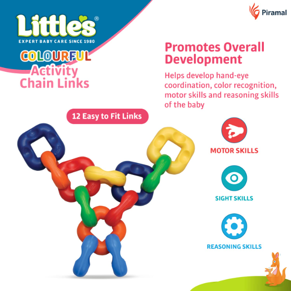 Little’s Colorful Activity Chain Links for Kids – Educational Linking & Sorting Toy for Toddlers, Multi-Color Baby Learning Toy for Hand-Eye Coordination, Fine Motor Skills & Early Development - Image 4