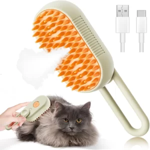 Chullbull Pet Products Steam Grooming Brush for Dogs & Cats – Electronic Pet Comb for Deshedding, Massage & Fur Cleaning