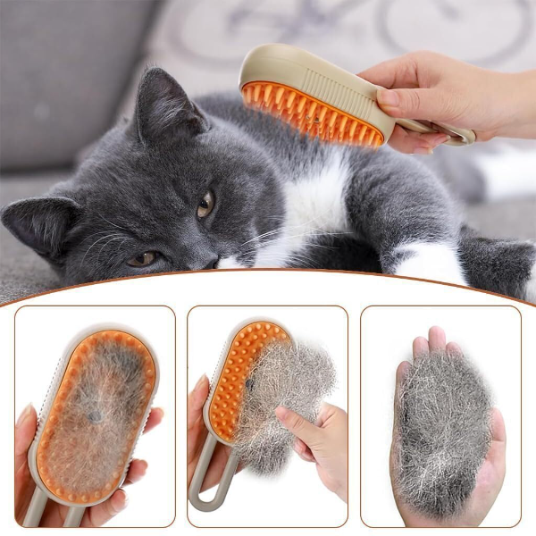 Chullbull Pet Products Steam Grooming Brush for Dogs & Cats – Electronic Pet Comb for Deshedding, Massage & Fur Cleaning - Image 3