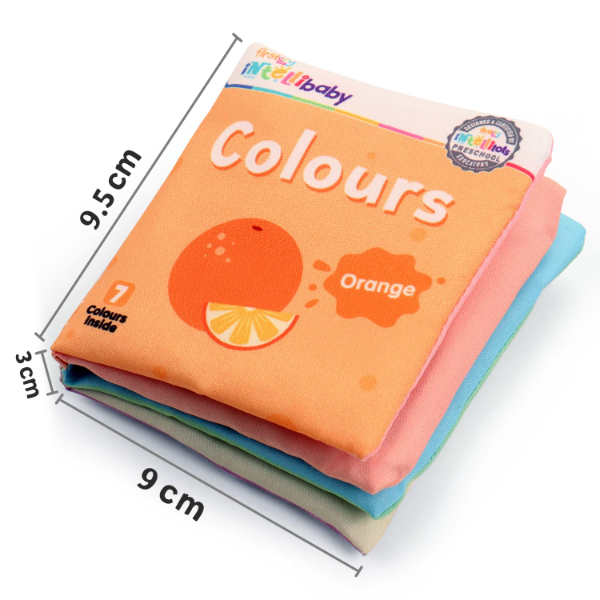 Firstcry Intellibaby 6-Piece Soft Cloth Book Set for Babies – Sensory Crinkle Books with Early Learning Themes (Animals, Fruits, Numbers), Washable Non-Toxic Baby Books for 6+ Months, Educational Infant Gift - Image 3