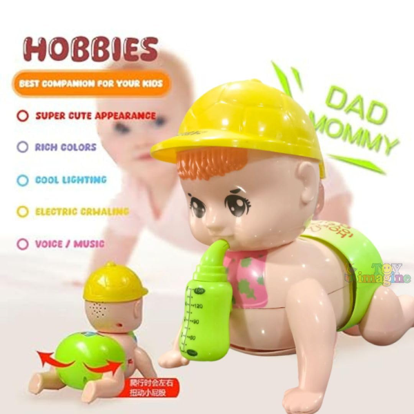 Toy Imagine Musical Crawling Baby Toy with Bottle – Interactive Light-Up Infant Movement Toy with Sound & Colorful Effects, Crawling Action Learning Toy for Babies & Toddlers - Image 3