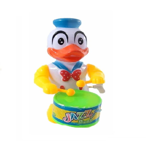 PRV Fashion Wind-Up Drummer Duck Toy – Cute Key-Operated Musical Action Toy for Toddlers & Kids, Drumming & Dancing Interactive Toy, Fun Birthday Gift & Party Return Gift (Yellow Duck) - Image 4