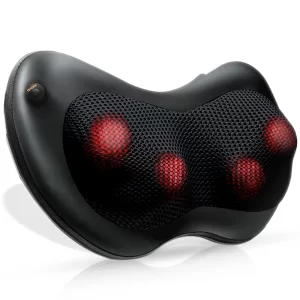 Dr Physio USA Electric Shiatsu Cushion Massage Pillow - Handheld Full Body Neck Massager Machine for Back, Shoulder & Foot Pain Relief | Heated Massager with Deep Tissue Kneading Nodes