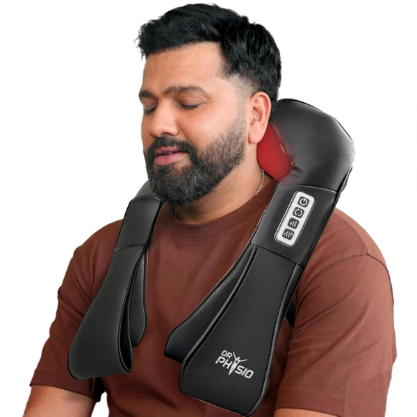 Dr Physio USA 1013 Electric Shiatsu Neck & Back Massager with Heat – Deep Tissue Massage Machine for Cervical, Neck, Shoulder & Back Pain Relief | Relaxation & Muscle Recovery