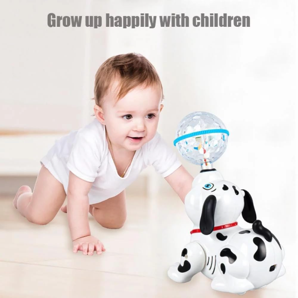 VGRASSP Dancing Puppy Dog Toy for Kids – Musical Interactive Baby Toy with 3D Flashing LED Light Ball, Cute Crawling & Singing Animal Toy for Boys & Girls - Image 4