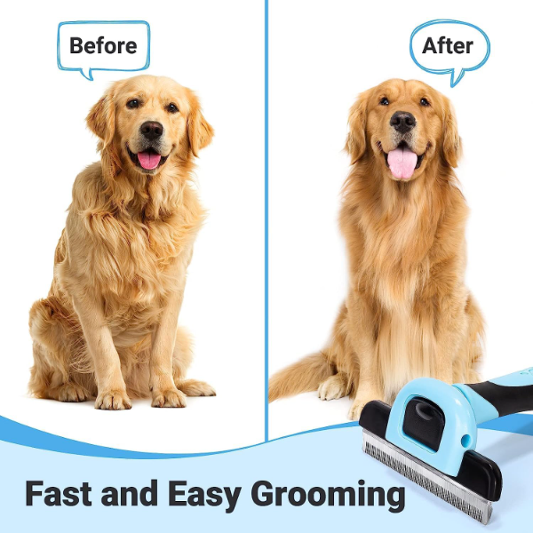 SILENCIO Pet Grooming De-Shedding Brush – Gentle Hair Removal Comb for Dogs, Cats & Rabbits, Suitable for Short, Medium & Long Hair Breeds (Medium) - Image 3