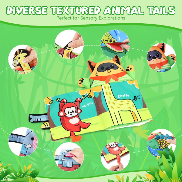 SNOWIE SOFT® 3D Hand Puppet Cloth Book for Babies & Toddlers 0–3 Years – High Contrast Sensory Touch & Feel Educational Baby Toy | Washable Early Learning Book for 6–12 Months Infants - Image 2