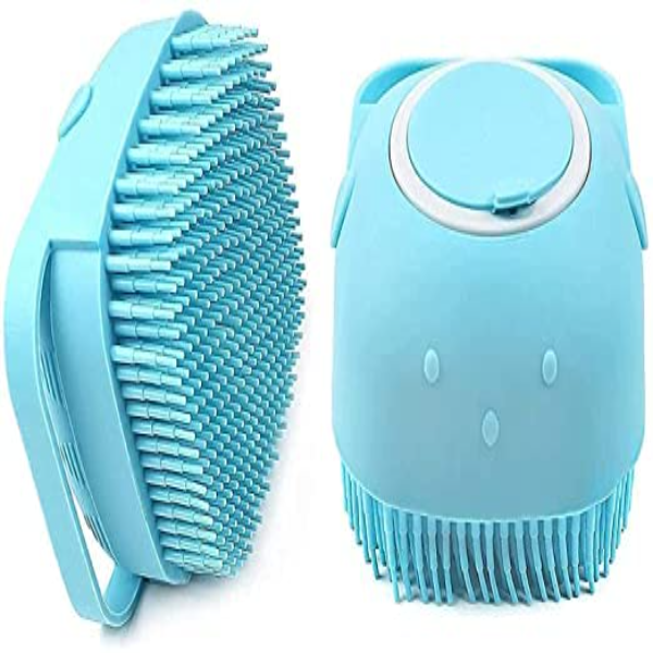 Multicolor Pet Bath Brush with Soft Silicone Bristles – Shampoo Dispenser, Tick Remover & Grooming Tool for Dogs, Cats, Puppies, Rabbits & Horses (1 Pc)