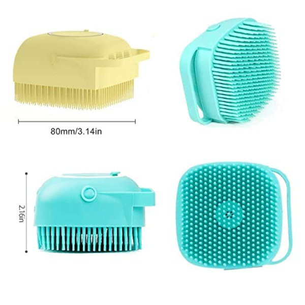 Multicolor Pet Bath Brush with Soft Silicone Bristles – Shampoo Dispenser, Tick Remover & Grooming Tool for Dogs, Cats, Puppies, Rabbits & Horses (1 Pc) - Image 3