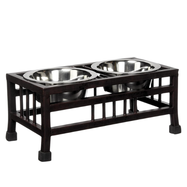 Pets Empire Elevated Pet Feeder for Dogs & Cats – Large Stainless Steel Food & Water Bowls with Iron Stand | 2 x 900ml Bowls | Dog & Cat Feeding Station