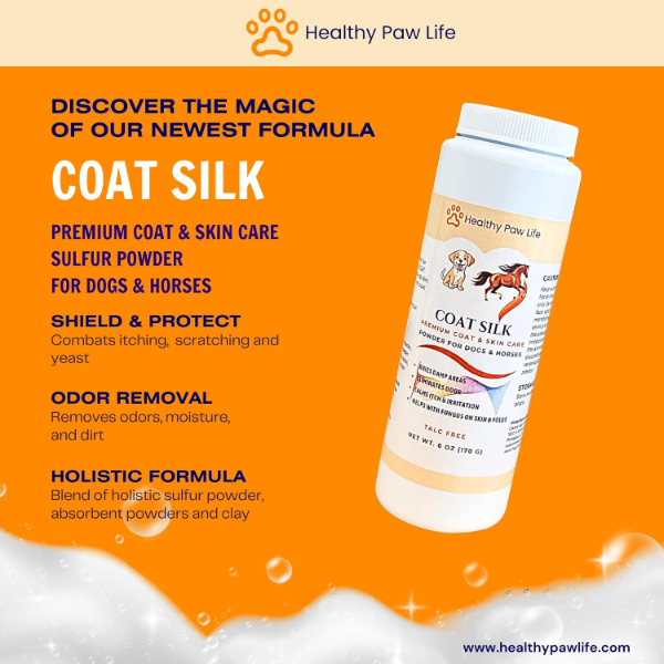 Healthy Paw Life Coat Silk Canine & Equine Dry Grooming Powder – Odor Control & Skin Soothing Formula for Dogs & Horses | Helps Relieve Itchiness, Rain Rot & Sweet Itch | Holistic Coat Care Treatment - Image 3