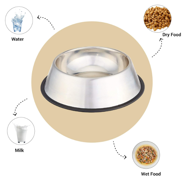 Pet Empire Stainless Steel Non-Skid Pet Bowls Set of 2 – Wipe-Clean Feeding Bowls for Small Dogs, Cats, Puppies, Kittens & Rabbits | Durable & Stable Pet Food & Water Bowl Set - Image 4