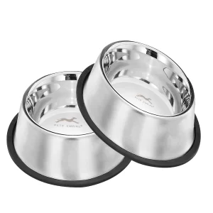 Pets Empire Premium Stainless Steel Dog Bowls Set – 2 Pack 700ml Pet Food & Water Feeding Bowls for Medium Dogs & Cats, Durable Rust-Resistant Easy-to-Clean Design