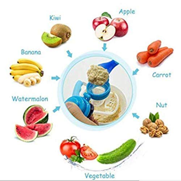 Baby Silicone Fruit Feeder Pacifier Set of 2 – BPA-Free Food Nibbler & Teething Toy for Infants 6–12 Months | Textured Gum Soothing Baby Feeder (Blue & Pink) for Safe Self-Feeding - Image 3