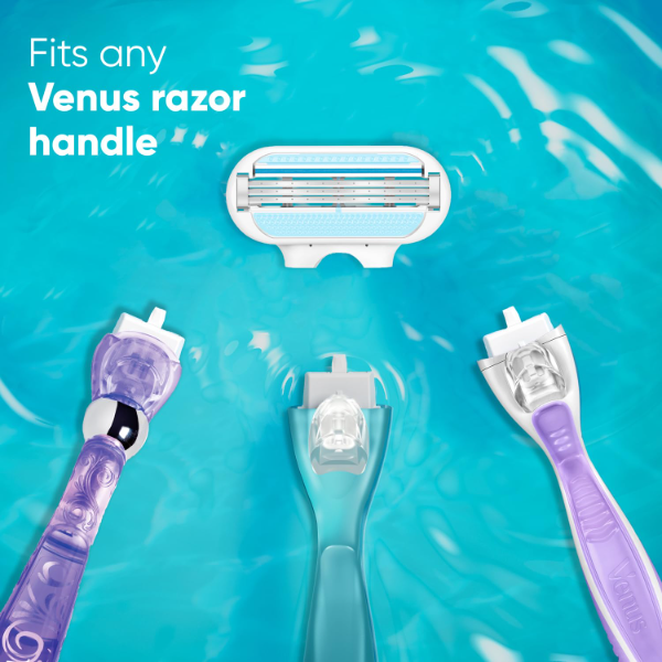 Gillette Venus Hair Removal Razor Refills for Women – 4 Blade Cartridges with Aloe Vera Glidestrip, Smooth & Gentle Shaving Replacement Blades for Soft Skin
(Pack of -5) - Image 4