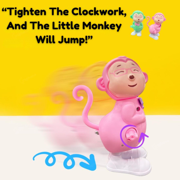 GRAPHENE Jumping Monkey Wind-Up Toy for Kids – Colorful Key-Operated Dancing & Moving Monkey Toy | Battery-Free Interactive Toy for Babies 6–12 Months, Toddlers & Young Children (Pack of 1) - Image 3