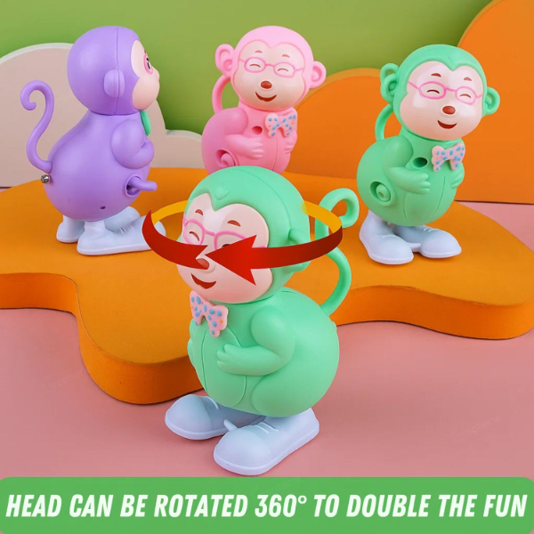 GRAPHENE Jumping Monkey Wind-Up Toy for Kids – Colorful Key-Operated Dancing & Moving Monkey Toy | Battery-Free Interactive Toy for Babies 6–12 Months, Toddlers & Young Children (Pack of 1) - Image 4