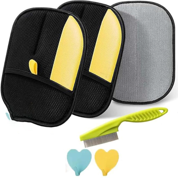 2-Piece Reusable Pet Grooming Gloves – Hair Remover & Deshedding Mitts for Horses, Dogs & Cats with Long or Short Hair - Image 3