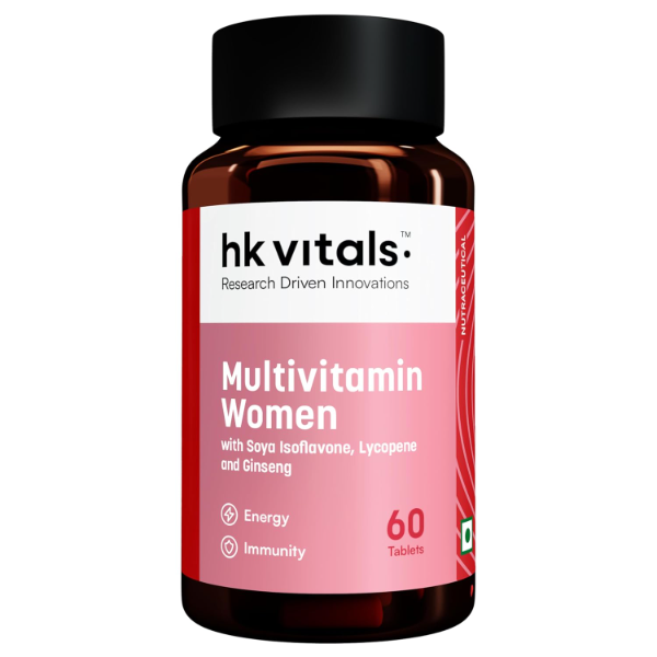 HK Vitals Multivitamin for Women | Daily Women's Multivitamin with Zinc, Vitamin C, Vitamin D, Multiminerals & Ginseng Extract | Supports Energy, Immunity & Overall Wellness | 60 Tablets
(Pack of -2)