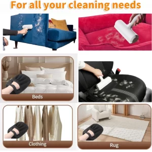 2-in-1 Pet Hair Remover Roller & Grooming Glove Combo for Dogs & Cats – Reusable Lint Cleaner for Sofa, Bed, Car Seats, Carpet & Clothes