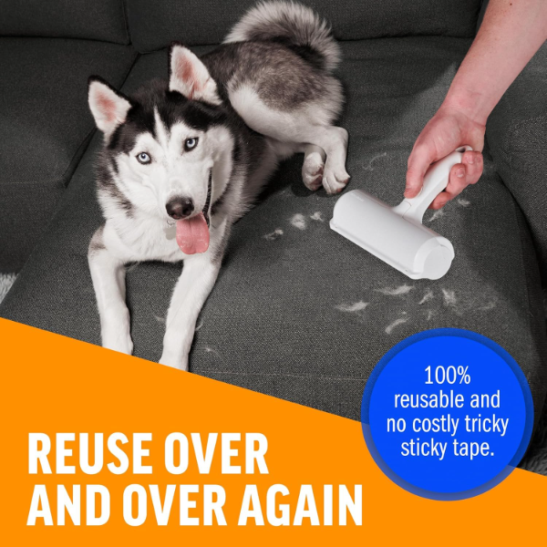 2-in-1 Pet Hair Remover Roller & Grooming Glove Combo for Dogs & Cats – Reusable Lint Cleaner for Sofa, Bed, Car Seats, Carpet & Clothes - Image 4