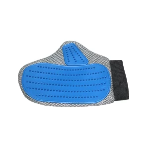 Emily Pets Pet Grooming Gloves for Dogs, Cats & Horses – Gentle Deshedding & Bath Massage Mitt for Long & Short Hair (Blue)