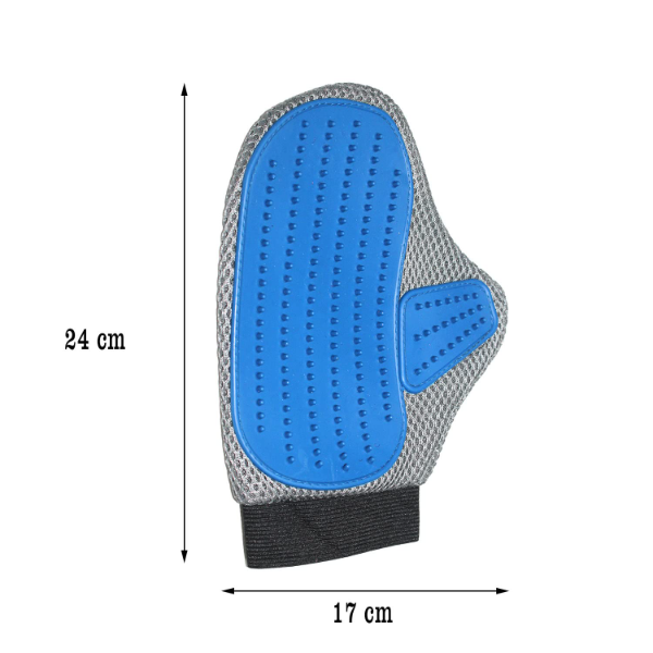Emily Pets Pet Grooming Gloves for Dogs, Cats & Horses – Gentle Deshedding & Bath Massage Mitt for Long & Short Hair (Blue) - Image 4