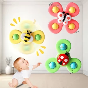 Toy Imagine Insect-Themed Suction Spinner Toys for Babies & Toddlers – Interactive Sensory Fidget Toys for Kids 0–5 Years, Travel-Friendly Early Learning Baby Toys with Suction Base (Insect Set)