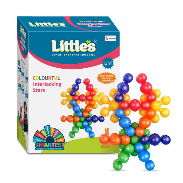 Little’s Colorful Interlocking Star Activity Toy Set for Toddlers – Educational Learning & Sorting Toys for Kids 1+ Years, Multi-Color Baby Toy for Fine Motor Skills, Hand-Eye Coordination & Early Development