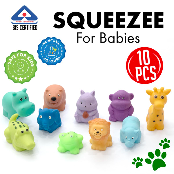 Jam & Honey Jungle Bath Toy Set for Babies & Toddlers – 10-Piece Colorful Squeeze & Floating Animal Bath Toys, BPA-Free Water Play Toys for Sensory Learning, Safe Bathtub Fun for Kids 3+ Months - Image 2