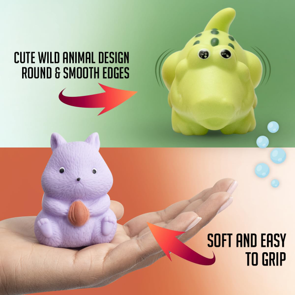 Jam & Honey Jungle Bath Toy Set for Babies & Toddlers – 10-Piece Colorful Squeeze & Floating Animal Bath Toys, BPA-Free Water Play Toys for Sensory Learning, Safe Bathtub Fun for Kids 3+ Months - Image 3