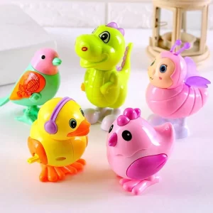 SUPER TOY Wind-Up Jumping Bird Animal Set – 3-Piece Colorful Moving Toy Collection for Babies & Toddlers, Key-Operated Interactive Play Toys, Fun Developmental Gift for Kids 6-12 Months & Preschool Children