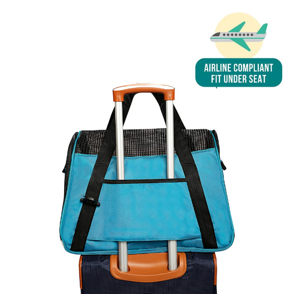 KIKA Pets Portable Folding Carrier Bag for Cats, Dogs, Rabbits & Birds – Breathable Travel Pet Carrier for Puppies, Kittens, Shih Tzu & Small to Medium Pets | Large Size, Sea Green - Image 3