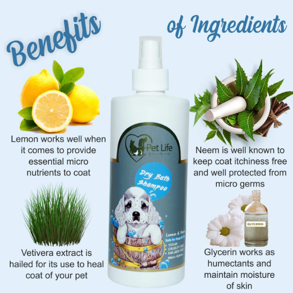 Pet Life Organic Waterless Dry Shampoo for Dogs, Cats, Puppies, Kittens & Rabbits – Natural Spray Cleanser for a Soft, Shiny & Fresh Coat | 500 ml - Image 2