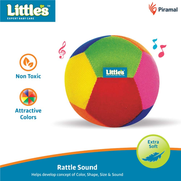 Little’s Soft Plush Baby Rattle Ball Toy (11 cm, Medium) – Colorful Sensory Soft Ball for Infants & Newborns, Gentle Rattle Sound Toy for Early Learning & Motor Skill Development - Image 3