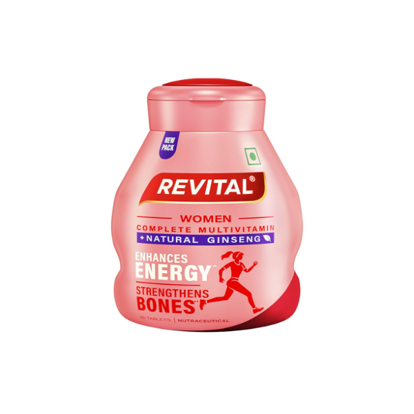 Revital H for Women Multivitamin Tablets - Daily Energy Booster Supplement with Calcium, Zinc & Natural Ginseng | Medicine for Strong Bones, Immunity & Active Lifestyle, 60 Count (Pack of -3)