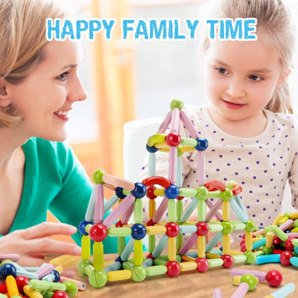 Sky Tech® Magnetic Building Sticks & Balls Set (64 Pcs) | STEM Educational Construction Toy for Kids Ages 3+ | Creative Magnet Blocks for Boys & Girls Ages 3–14 | Learning & Brain Development Toy Gift - Image 3
