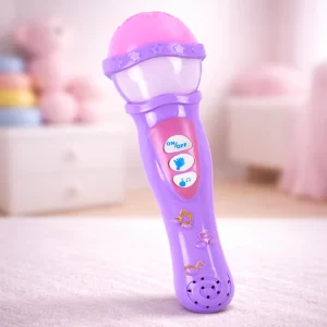 Kids Musical Microphone Toy with Colorful LED Lights & Clear Sound, Interactive Singing Mic for Boys and Girls, Pretend Play Karaoke Toy for Toddlers & Children, Purple