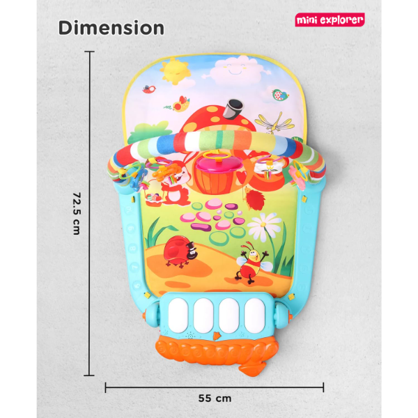 ToyTastic Baby Play Gym & Activity Mat with Kick & Play Piano – Infant Play Mat for 0–12 Months – Newborn Sensory Gym with Hanging Toys – Early Learning Floor Mat for Babies & Toddlers (0–2 Years) - Image 3