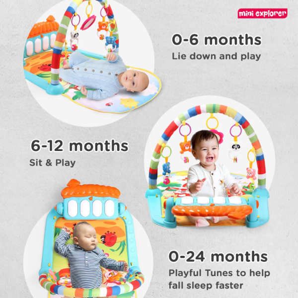 ToyTastic Baby Play Gym & Activity Mat with Kick & Play Piano – Infant Play Mat for 0–12 Months – Newborn Sensory Gym with Hanging Toys – Early Learning Floor Mat for Babies & Toddlers (0–2 Years) - Image 4