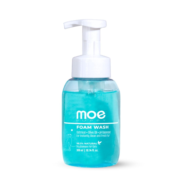 Moe Puppy Dry Shampoo for Cats & Kittens – 300ml, Gentle Cleansing, Conditioning, Detangling & Moisturizing, Quick Odor Removal