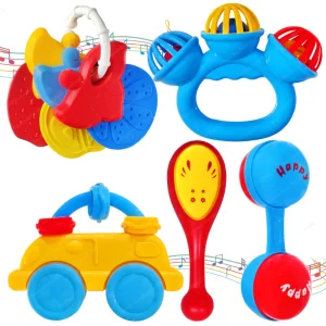 FunBlast Baby Rattle Set of 7 Pieces – Colorful Sound Rattle Toys for Newborns & Toddlers 3+ Months | Early Development Sensory Toys for Infants & Baby Learning Playtime